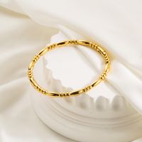 Retro Streetwear Solid Color Stainless Steel Plating 18k Gold Plated Bangle main image 5