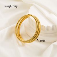 Retro Streetwear Solid Color Stainless Steel Plating 18k Gold Plated Bangle sku image 1