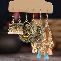 3 Pairs Ethnic Style Geometric Alloy Drop Earrings main image 1
