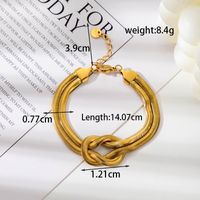 Simple Style Knot Stainless Steel Plating 18k Gold Plated Bracelets Necklace sku image 1