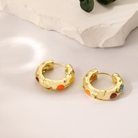 1 Pair Elegant Multicolor Enamel Plating Alloy Earrings main image 4