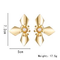 1 Pair Lady Flower Plating Metal Drop Earrings main image 4