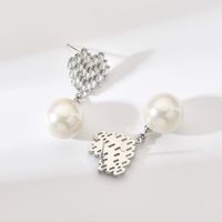 1 Pair Cute Sweet Korean Style Heart Shape Plating Inlay Copper Pearl Zircon White Gold Plated Drop Earrings main image 4