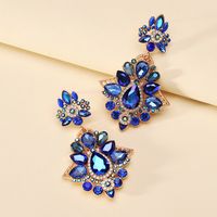 1 Pair Elegant Geometric Plating Inlay Zinc Alloy Glass Drop Earrings main image 9