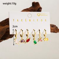 1 Set Simple Style Bat Plating Inlay Copper Zircon 14k Gold Plated Drop Earrings sku image 1