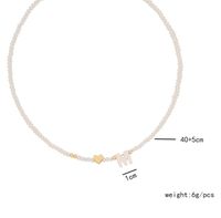 Original Design Simple Style Letter Artificial Crystal Shell Beaded Handmade 18K Gold Plated Women's Necklace main image 2