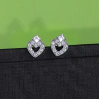 1 Pair Simple Style Solid Color Inlay Stainless Steel Zircon Ear Studs sku image 1