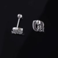 1 Pair Simple Style Solid Color Inlay Stainless Steel Zircon Ear Studs main image 1