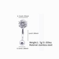 Simple Style Solid Color Stainless Steel Diamond Belly Ring In Bulk main image 1
