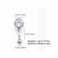 Simple Style Solid Color Stainless Steel Diamond Belly Ring In Bulk main image 2