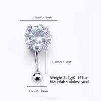 Simple Style Solid Color Stainless Steel Diamond Belly Ring In Bulk main image 4