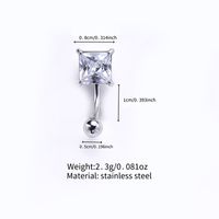 Simple Style Solid Color Stainless Steel Diamond Belly Ring In Bulk main image 5