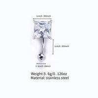 Simple Style Solid Color Stainless Steel Diamond Belly Ring In Bulk main image 6