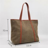 Women's Canvas Solid Color Vintage Style Square Zipper Shoulder Bag main image 1