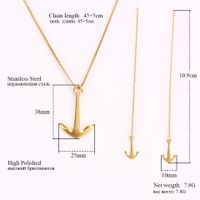 304 Stainless Steel 18K Gold Plated Simple Style Irregular Plating Anchor Earrings Necklace main image 2