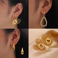 1 Pair Ig Style Water Droplets Plating Inlay Copper Zircon 18k Gold Plated Drop Earrings main image 1