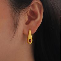 1 Pair Ig Style Water Droplets Plating Inlay Copper Zircon 18k Gold Plated Drop Earrings main image 6