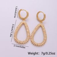 1 Pair Ig Style Water Droplets Plating Inlay Copper Zircon 18k Gold Plated Drop Earrings main image 5