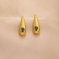 1 Pair Ig Style Water Droplets Plating Inlay Copper Zircon 18k Gold Plated Drop Earrings main image 4