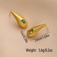 1 Pair Ig Style Water Droplets Plating Inlay Copper Zircon 18k Gold Plated Drop Earrings main image 9