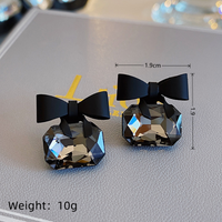 Wholesale Jewelry Cute Sweet Solid Color Bow Knot Metal Stoving Varnish Ear Studs sku image 1