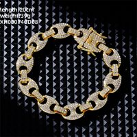 Hip-hop Geometric Alloy Rhinestone Plating Inlay Rhinestones Gold Plated Silver Plated Unisex Bracelets Necklace sku image 1