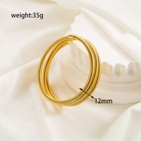 Retro Streetwear Solid Color Stainless Steel Plating 18k Gold Plated Bangle main image 2