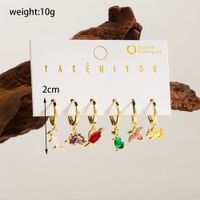 1 Set Simple Style Bat Plating Inlay Copper Zircon 14k Gold Plated Drop Earrings main image 2
