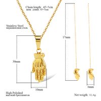 Edelstahl 304 18 Karat Vergoldet Lässig Einfacher Stil Irregulär Überzug Palme Ohrringe Halskette main image 2