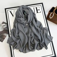 Women's Basic Simple Style Solid Color Silk Printing Silk Scarf main image 1