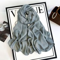 Women's Basic Simple Style Solid Color Silk Printing Silk Scarf sku image 4