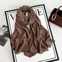Women's Basic Simple Style Solid Color Silk Printing Silk Scarf sku image 6