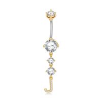 Simple Style Letter Copper 14k Gold Plated Zircon Belly Ring In Bulk sku image 5