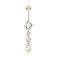 Simple Style Letter Copper 14k Gold Plated Zircon Belly Ring In Bulk sku image 8