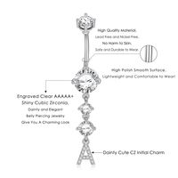 Simple Style Letter Copper 14k Gold Plated Zircon Belly Ring In Bulk main image 4