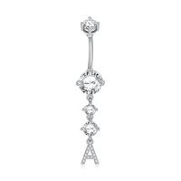 Simple Style Letter Copper 14k Gold Plated Zircon Belly Ring In Bulk sku image 1