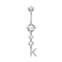 Simple Style Letter Copper 14k Gold Plated Zircon Belly Ring In Bulk sku image 2