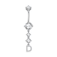 Simple Style Letter Copper 14k Gold Plated Zircon Belly Ring In Bulk sku image 3