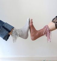 Women's Sweet Solid Color Polyacrylonitrile Fiber Tassel Crew Socks 1 Piece main image 1