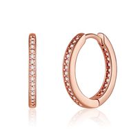 1 Pair Vintage Style Simple Style Classic Style Round Plating Inlay Copper Zircon 14k Gold Plated Hoop Earrings sku image 1