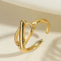 Simple Style Geometric Copper Criss Cross Twist Copper 14k Gold Plated Open Rings main image 4