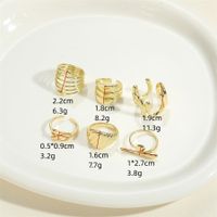 Simple Style Geometric Copper Criss Cross Twist Copper 14k Gold Plated Open Rings main image 2