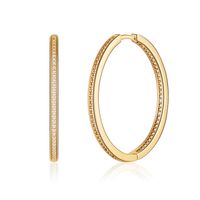 1 Pair Vintage Style Simple Style Classic Style Round Plating Inlay Copper Zircon 14k Gold Plated Hoop Earrings sku image 10