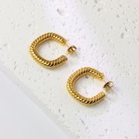 1 Pair Simple Style Round Plating Stainless Steel 18k Gold Plated Earrings main image 4
