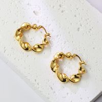1 Pair Simple Style Round Plating Stainless Steel 18k Gold Plated Earrings main image 6