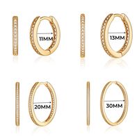 1 Pair Vintage Style Simple Style Classic Style Round Plating Inlay Copper Zircon 14k Gold Plated Hoop Earrings main image 2