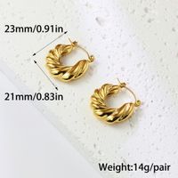 1 Pair Simple Style Round Plating Stainless Steel 18k Gold Plated Earrings sku image 1