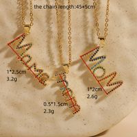 Wholesale MAMA Letter 304 Stainless Steel Copper Plating Inlay Zircon Necklace main image 3