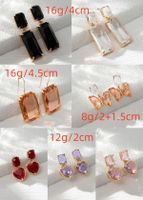 1 Pair Elegant Simple Style Shiny Heart Shape Butterfly Rectangle Inlay Alloy Rhinestones Drop Earrings main image 2