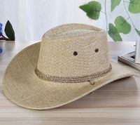 Men's Pastoral Simple Style Solid Color Big Eaves Straw Hat main image 1